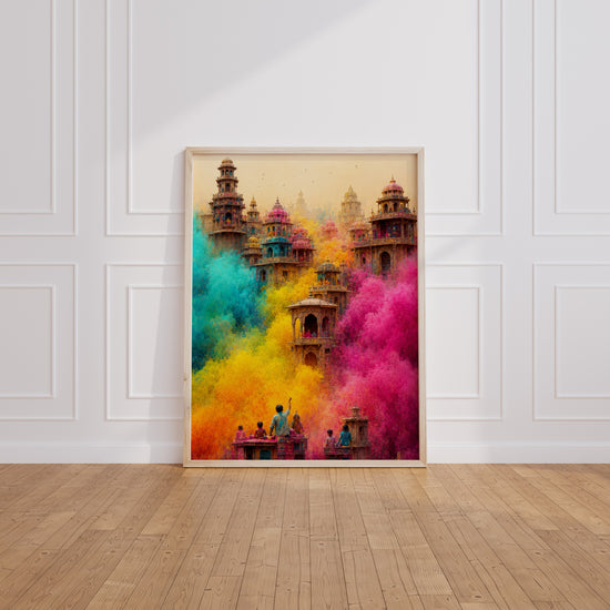 Poster Holi Inde - Explosion de joie et temples millénaires — Vierge - living-room