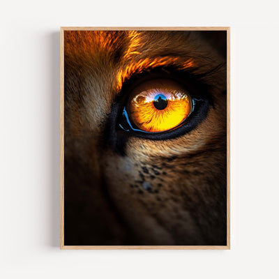 Poster Œil de lionceau - Regard doré et magnétique de la savane