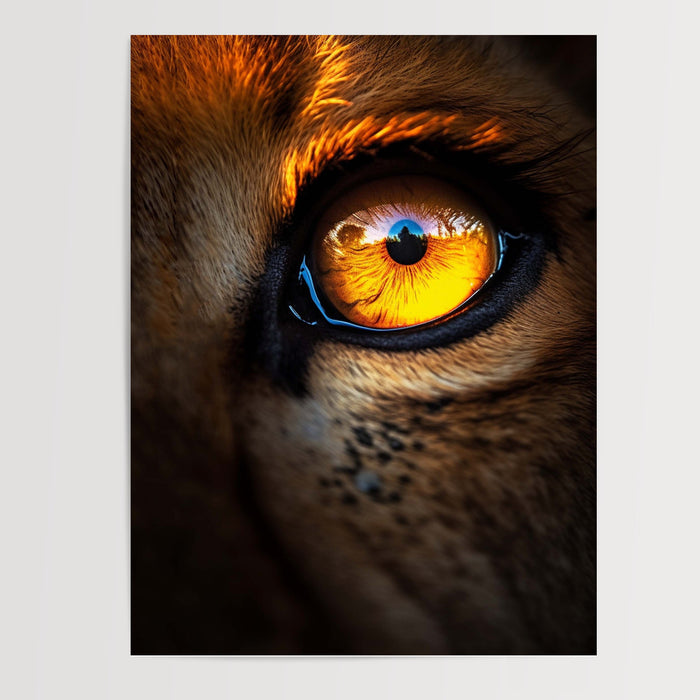 Poster Œil de lionceau - Regard doré et magnétique de la savane — Vierge - poster-presentation-produit