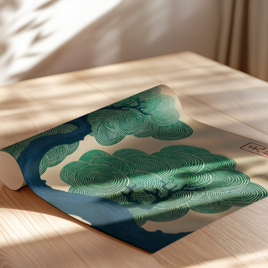 Poster japonais Pin centenaire - Douceur zen et sagesse tranquille — Vierge - poster-enroullé