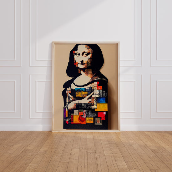 Poster Joconde pop art - La Mona Lisa revisitée en couleurs vibrantes — Vierge - living-room