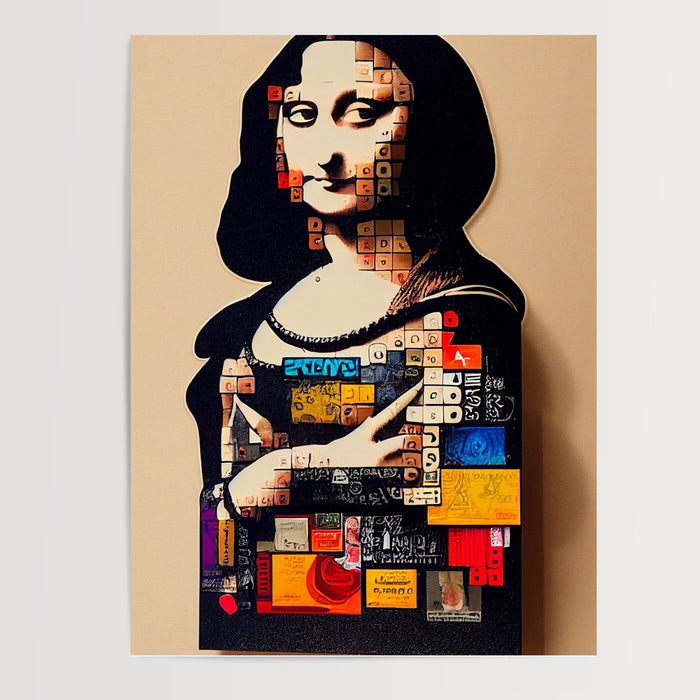 Poster Joconde pop art - La Mona Lisa revisitée en couleurs vibrantes — Vierge - poster-presentation-produit
