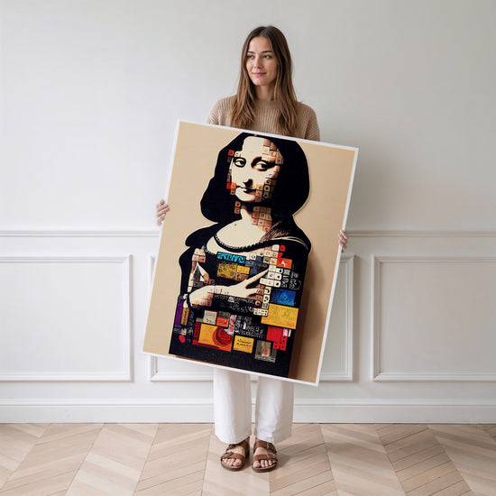 Poster Joconde pop art - La Mona Lisa revisitée en couleurs vibrantes — Vierge - poster-femme-debout