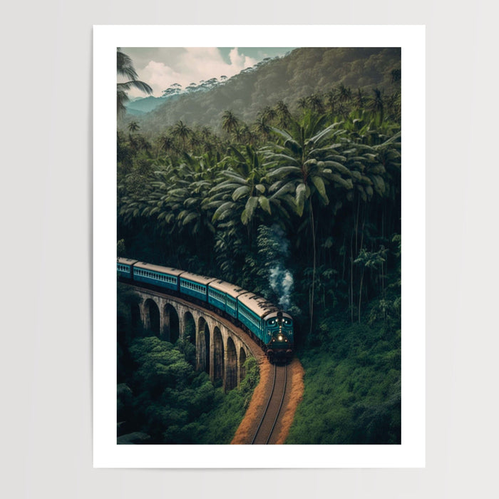 Poster Jungle tropicale - Évasion verte et souffle d'exotisme — Vierge - poster-presentation-produit — passe-partout blanc