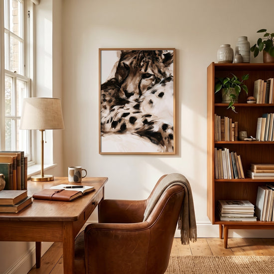 Resting Leopard Poster – Feline Serenity and Quiet Strength — Custom decor (AI-generated)
