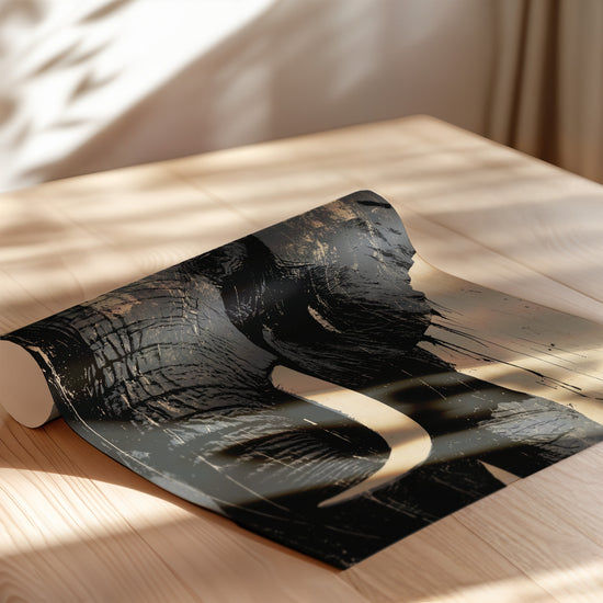 Poster Éléphant - Une présence tranquille en noir et beige — Vierge - poster-enroullé