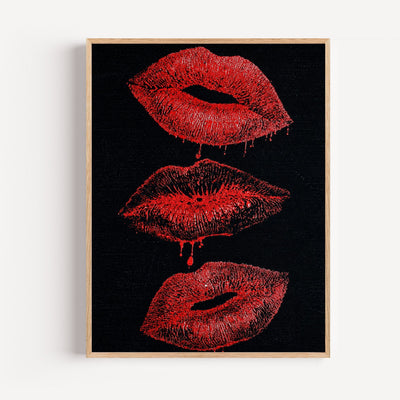 Poster Rode Lippen - Pop art glamour en sensueel voor de slaapkamer