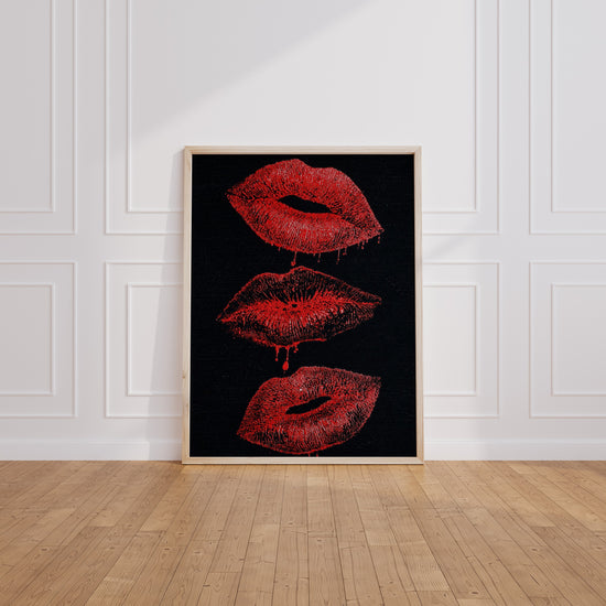 Poster Lèvres rouges - Pop art glamour et sensuel pour la chambre — Vierge - living-room