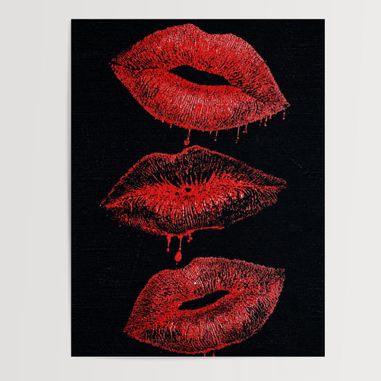 Poster Lèvres rouges - Pop art glamour et sensuel pour la chambre — Vierge - poster-presentation-produit