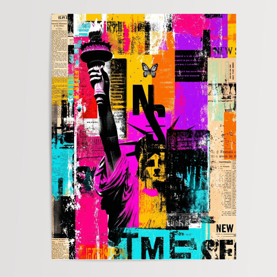 Poster La Liberté - Street art éclatant et haut en couleur — Vierge - poster-presentation-produit