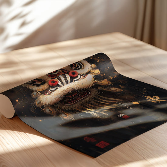 Poster Lion chinois - Symbole de chance et de fortune — Vierge - poster-enroullé