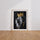 Poster Lion couronné - Street art noir et or au caractère royal — Vierge - living-room — passe-partout blanc