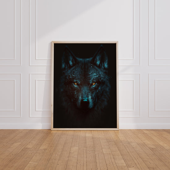 Poster Loup noir - Regard sauvage et force tranquille — Vierge - living-room