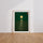 Poster Lune dorée sur mer émeraude - Quiétude zen et calligraphie orientale — Vierge - living-room — passe-partout blanc