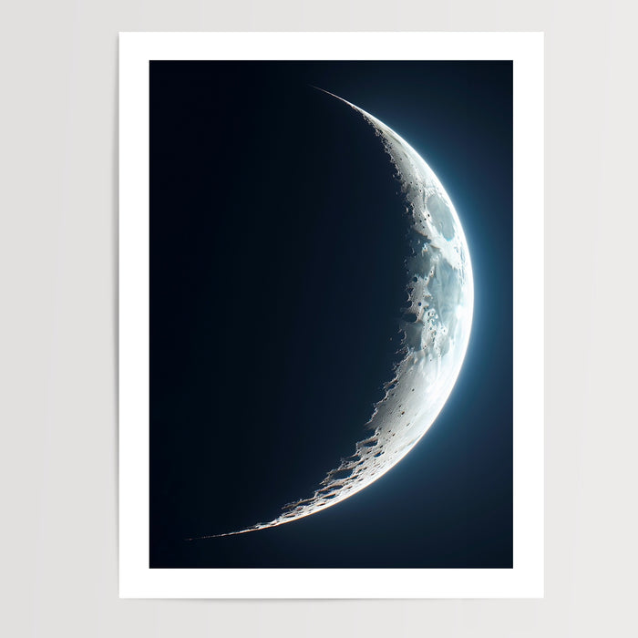 Poster Lune mystique - Douce évasion sous le ciel de nuit — Vierge - poster-presentation-produit — passe-partout blanc