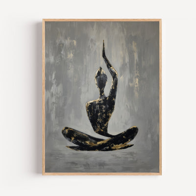 Poster Meditation im Lotussitz – Zen-Silhouette für Ruhe und Achtsamkeit