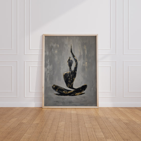 Poster Méditation en lotus - Silhouette zen pour respirer et se recentrer — Vierge - living-room