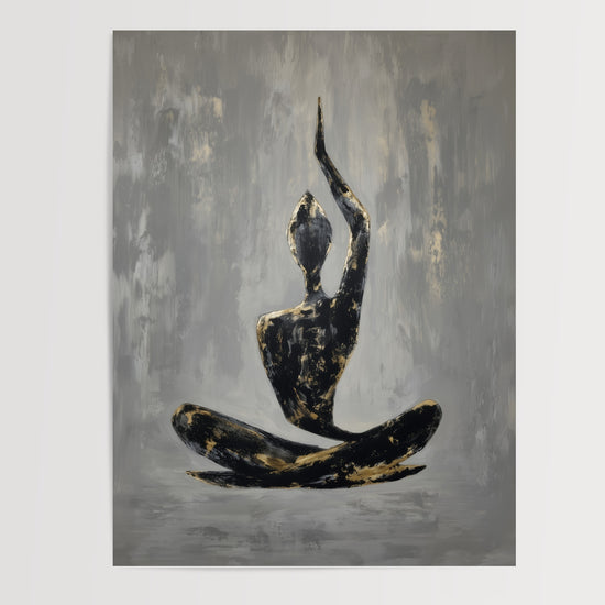 Poster Méditation en lotus - Silhouette zen pour respirer et se recentrer — Vierge - poster-presentation-produit
