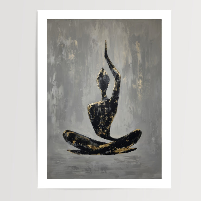 Poster Méditation en lotus - Silhouette zen pour respirer et se recentrer — Vierge - poster-presentation-produit — passe-partout blanc