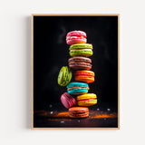 Poster Macarons gourmands - Douceurs pastel d'une pâtisserie française