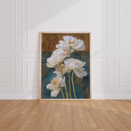 Poster Magnolia blanc - Fleurs délicates et calme retrouvé — Vierge - living-room