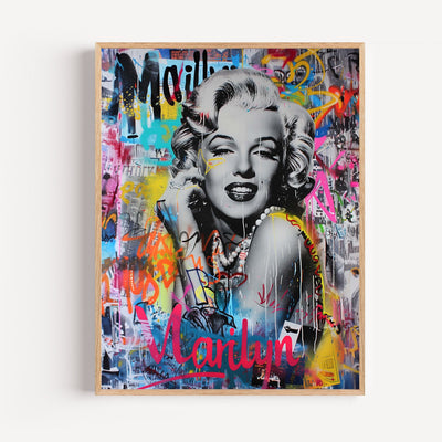 Marilyn Monroe Graffiti Wall Art Print – Street Art Glamour