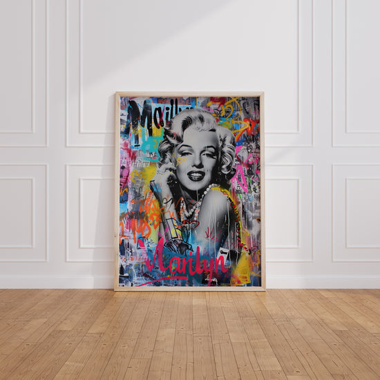 Poster Marilyn Monroe - Éclat glamour version street art — Vierge - living-room