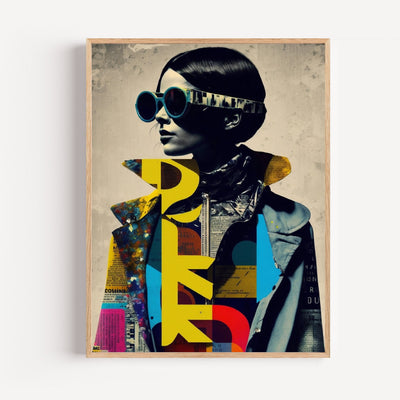 Póster Moda urbana - Retrato pop y tipografías coloridas