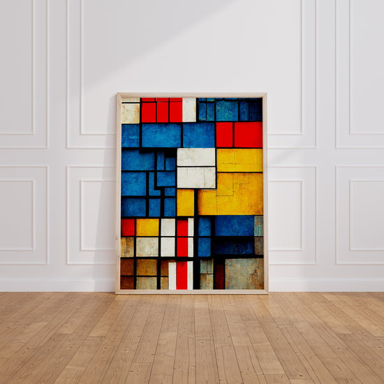 Poster Mondrian revisité - Lignes franches et couleurs vives — Vierge - living-room