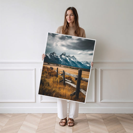Poster Montagnes du Wyoming - Grand air et calme des sommets — Vierge - poster-femme-debout
