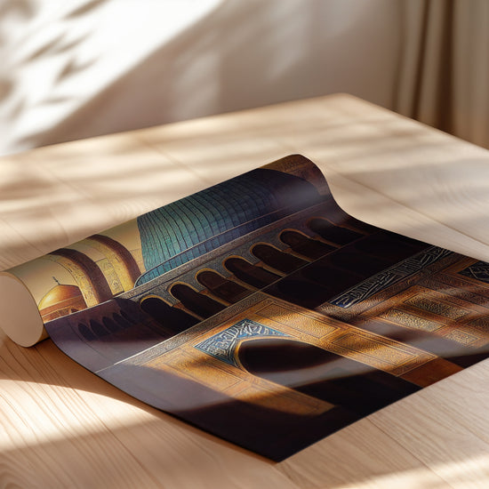 Poster Mosquée Al-Aqsa - Lumière douce d'un matin de prière — Vierge - poster-enroullé