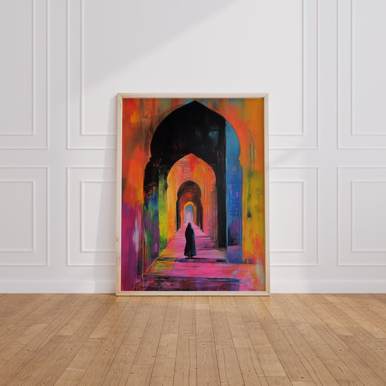 Poster Mosquée multicolore - Spiritualité lumineuse et colorée — Vierge - living-room