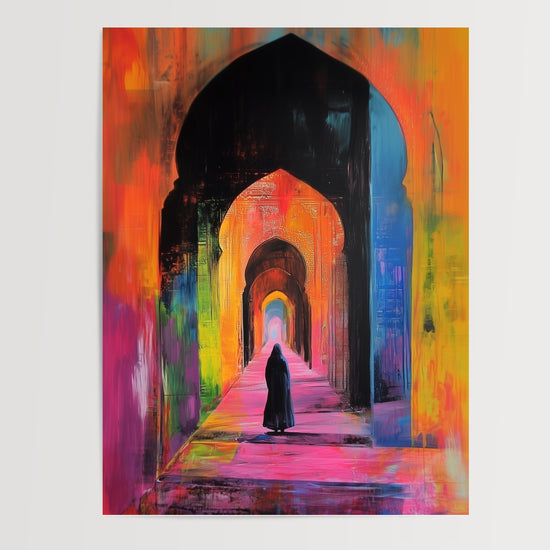 Poster Mosquée multicolore - Spiritualité lumineuse et colorée — Vierge - poster-presentation-produit