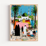 Poster Mosquée sacrée - Ferveur moderne et lumière spirituelle