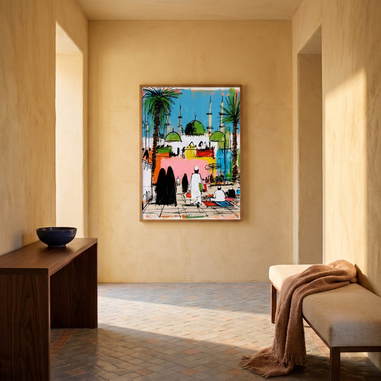 Poster Mosquée sacrée - Ferveur moderne et lumière spirituelle — Décor sur-mesure (IA)