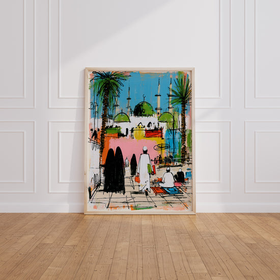 Poster Mosquée sacrée - Ferveur moderne et lumière spirituelle — Vierge - living-room
