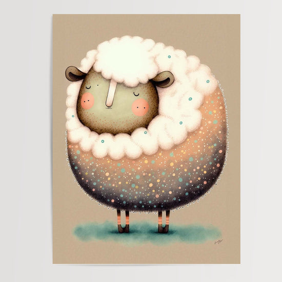 Poster Mouton blanc - Le gardien tout doux des rêves de bébé — Vierge - poster-presentation-produit