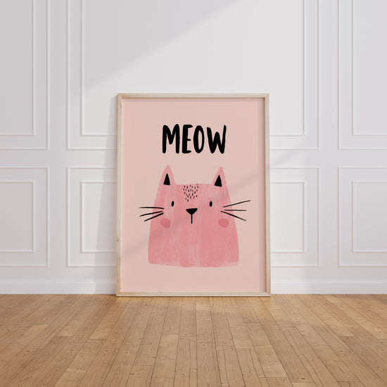 Poster mural Chatte rose - Douce amie pour chambre de fillette — Vierge - living-room