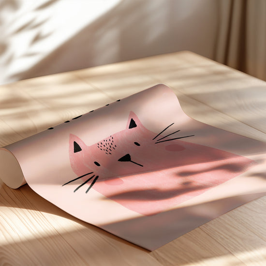 Poster mural Chatte rose - Douce amie pour chambre de fillette — Vierge - poster-enroullé