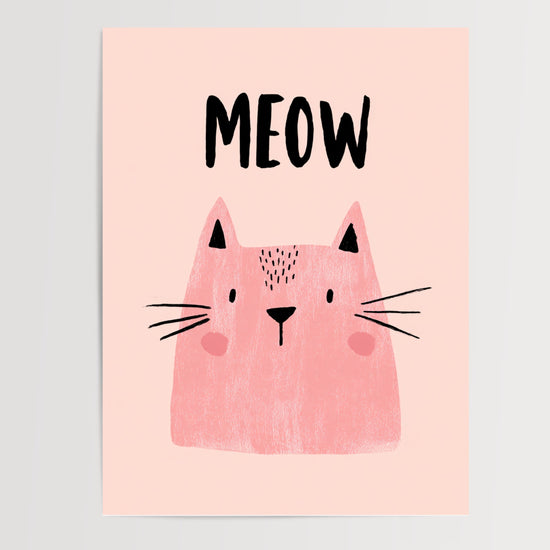 Poster mural Chatte rose - Douce amie pour chambre de fillette — Vierge - poster-presentation-produit