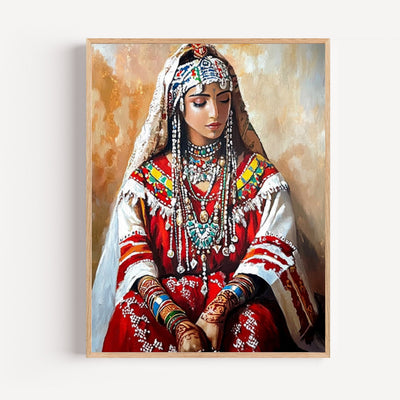 Berber Woman Wall Poster – Moroccan Bride in Festive Attire