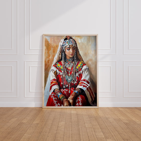 Poster mural Femme berbère - La mariée du Maroc en habits de fête — Vierge - living-room