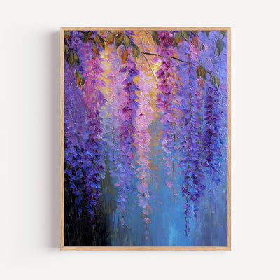 Poster mural Glycine - Cascade fleurie sous une lumière dorée