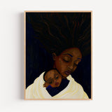 Poster mural Mère et Enfant - Douceur d'une étreinte africaine