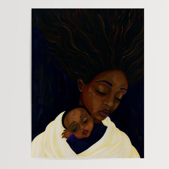 Poster mural Mère et Enfant - Douceur d'une étreinte africaine — Vierge - poster-presentation-produit