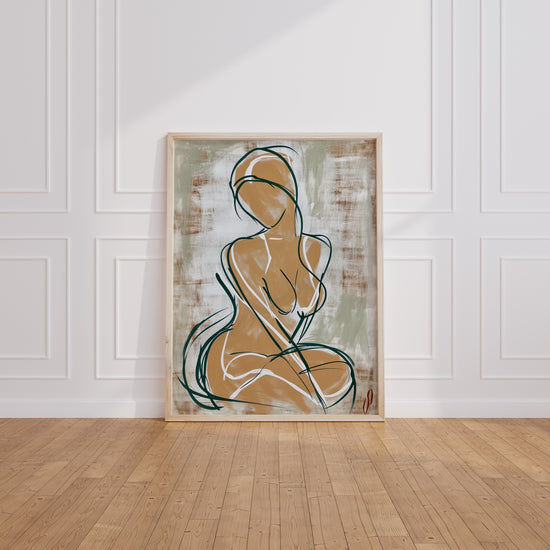 Poster Muse abstraite - Line art tout en douceur et retenue — Vierge - living-room