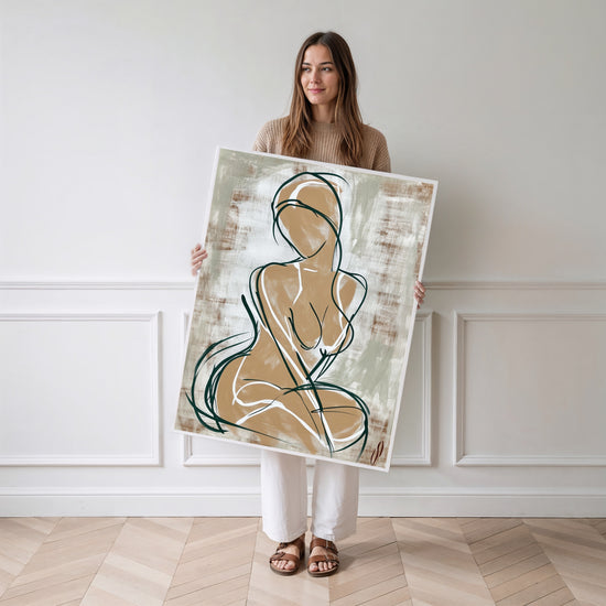 Poster Muse abstraite - Line art tout en douceur et retenue — Vierge - poster-femme-debout