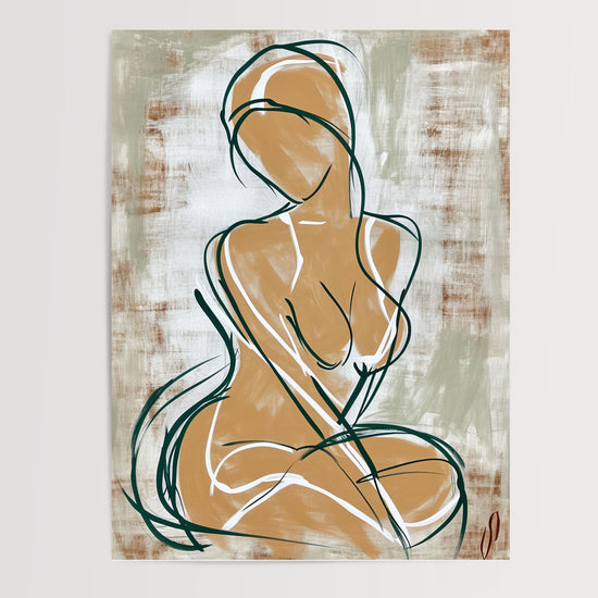Poster Muse abstraite - Line art tout en douceur et retenue — Vierge - poster-presentation-produit