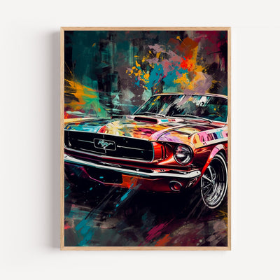 Póster Ford Mustang 1967 - coche clásico americano icónico