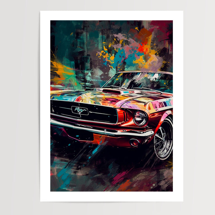 Poster Mustang 1967 - L'allure iconique d'une muscle car — Vierge - poster-presentation-produit — passe-partout blanc